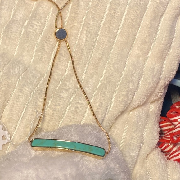 NWT ✅ KAI TURQUOISE COLORED STONE SLIDE SNAKE CHAIN BRACELET - Picture 9 of 10